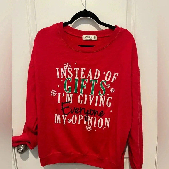 Wound Up Tops - Wound‎ Up Instead of Gifts... Christmas Holiday Sweatshirt Size Xl